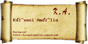 Kövesi Amália névjegykártya