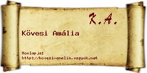 Kövesi Amália névjegykártya